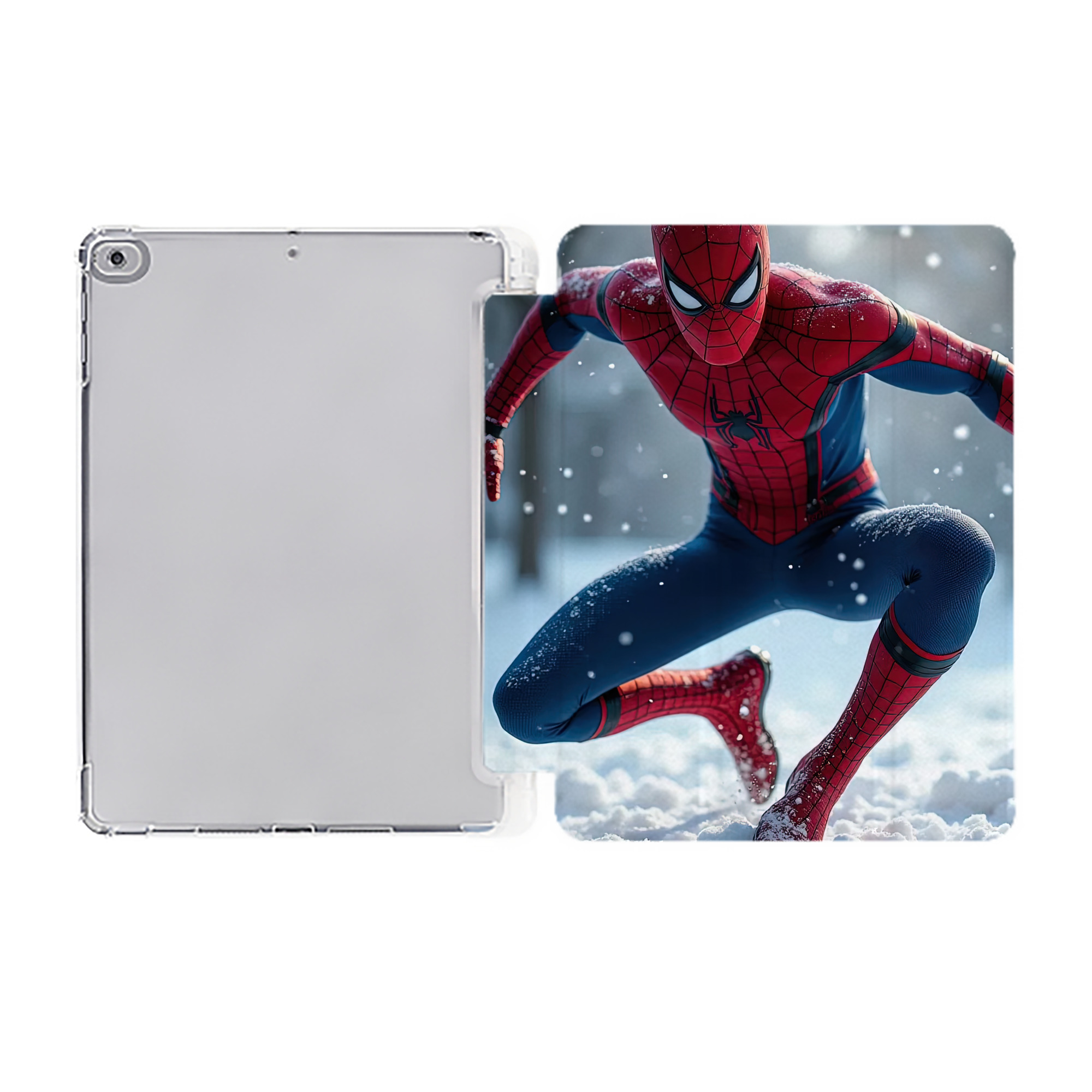 （画像用） Spider Man スパイダーマン IPad ケース ペン収納付き 三つ折りスタンド PUレザー×シリコン 対応機種9.5/10.5/10.9インチ
